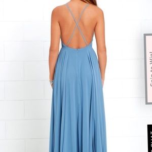 Lulu’s Mythical Kind of Love Slate Blue Dress Sz M